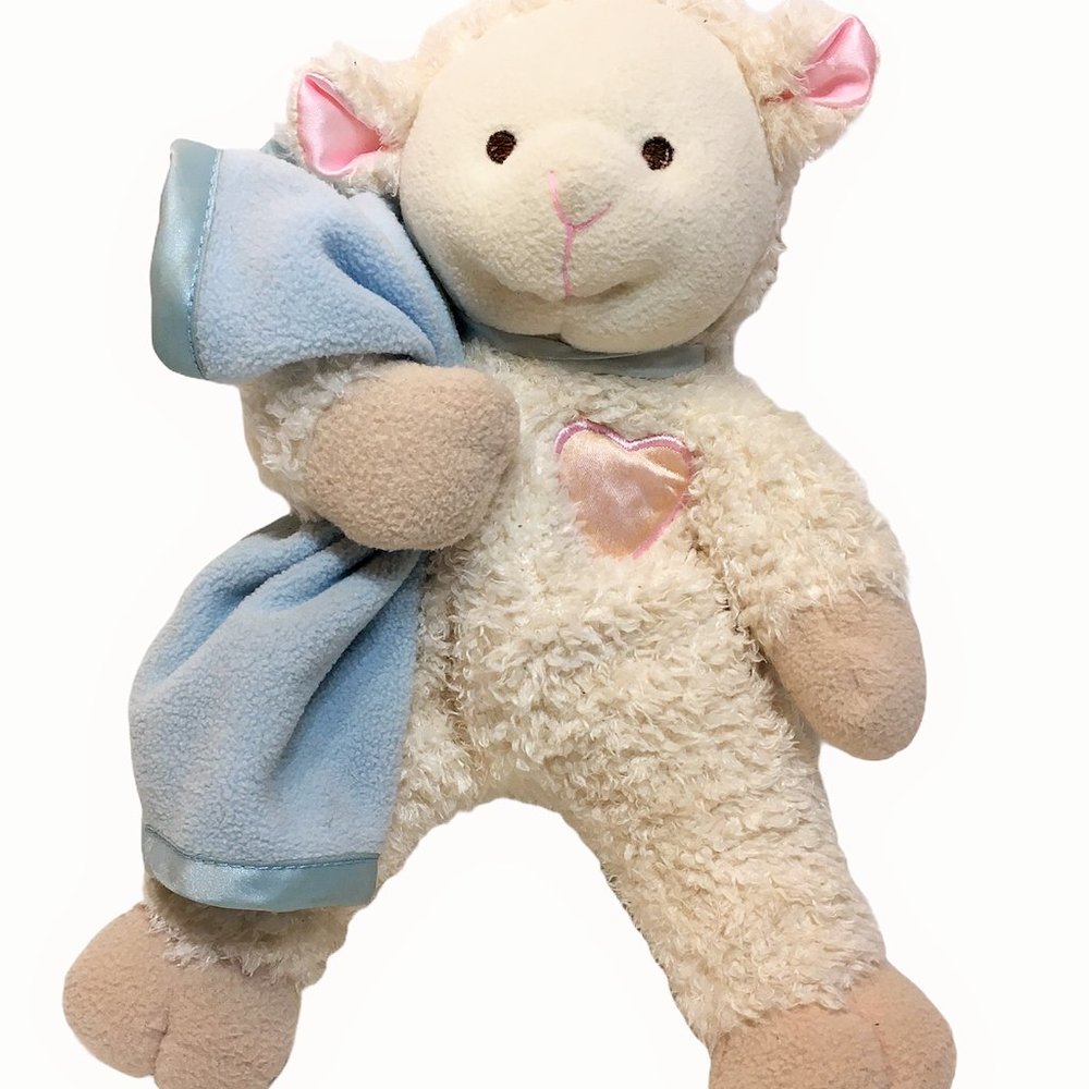 RARE Vintage Eden Tender Tones Lamb w/ Baby Blanki - Picture 2 of 11